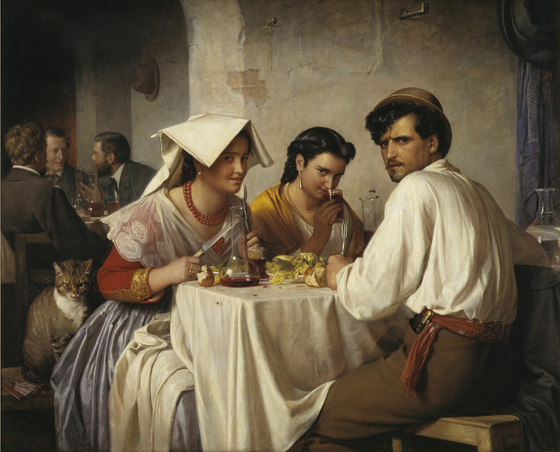 Romersk Osteria - Maleri af Carl Bloch
