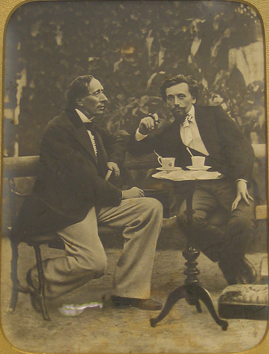 Hans Christian Andersen og Carl Bloch, ca. 1868 (Public domain)